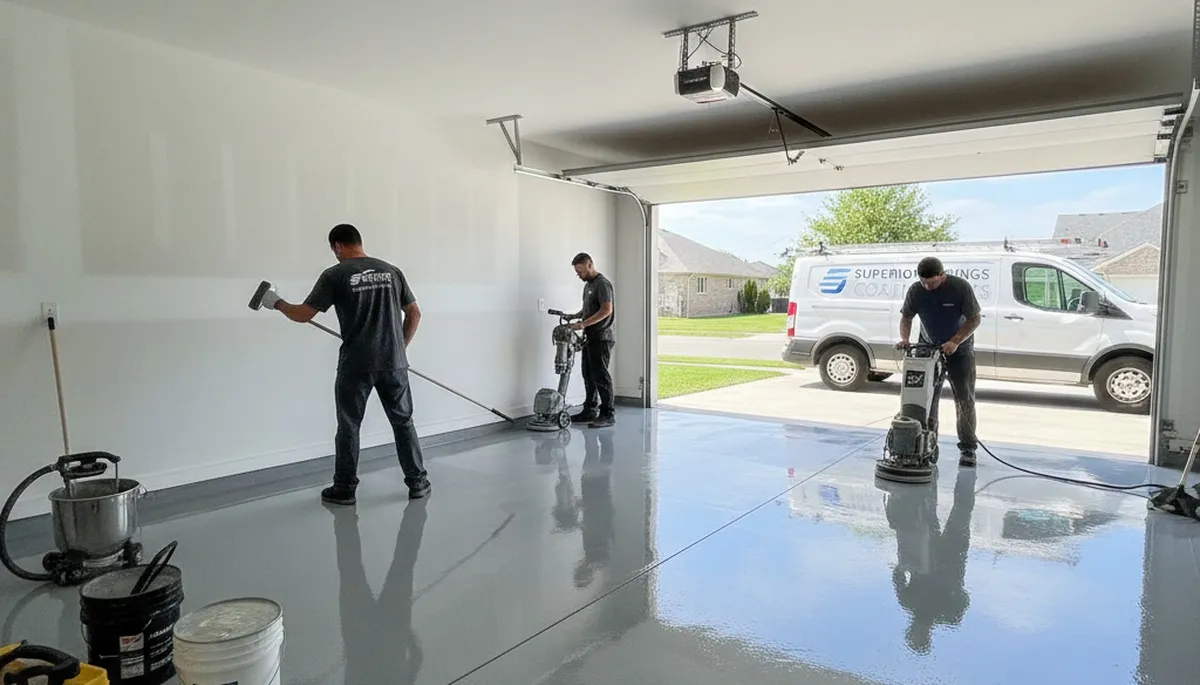 Professional garage floor epoxy coating in Flagstaff AZ for durable, temperature-resistant finish