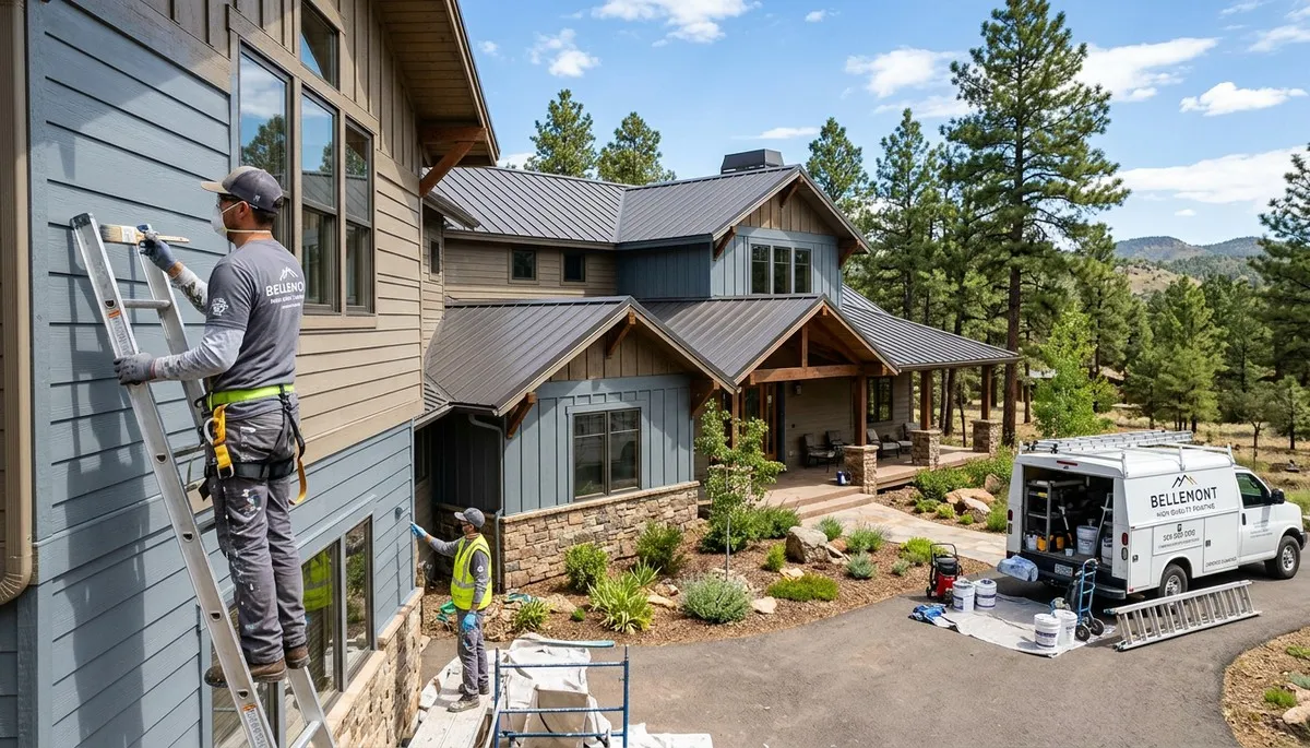 Professional house painters working on residential exterior in Flagstaff AZ